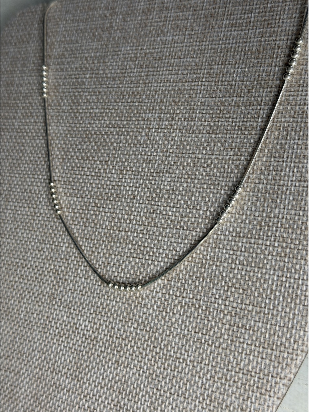 RARE Silpada HTF 925 Silver COBRA Beaded Station Box Chain Necklace 16” N0586 - Picture 2 of 8